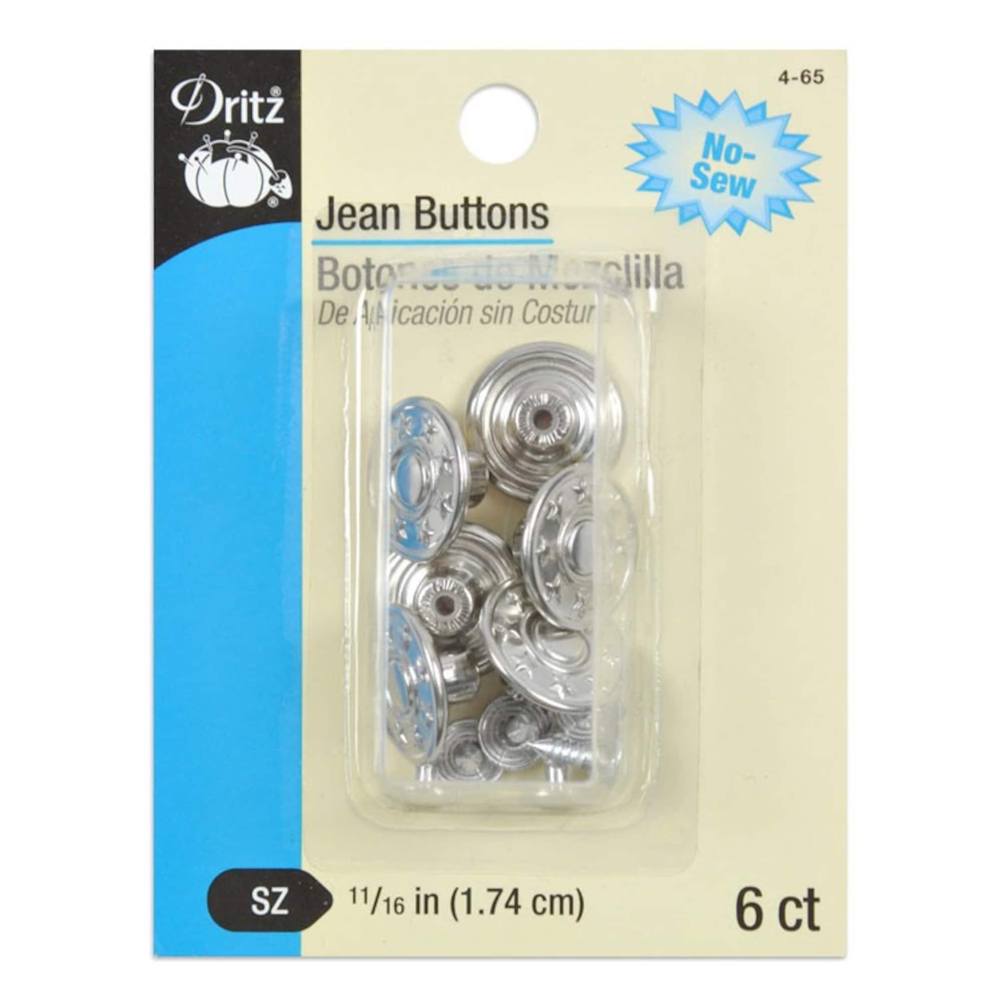 Dritz® Jean Buttons, Nickle 11/16"